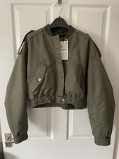 Zara Khaki Green MA1 90s Crop