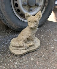 Weathered Concrete Fox Statue
