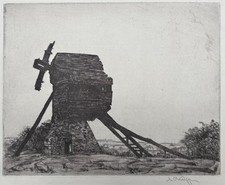 S. O'Keefe - A Derelict Post Mill - Original Pencil Signed Etching