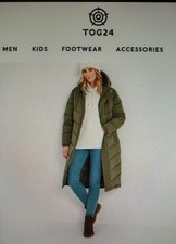 Tog24 Green Thermal Padded Hooded Coat-free postage.