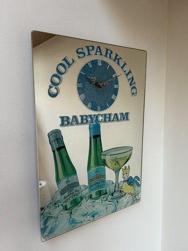 Babycham clock mirror rare - clock,