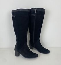 DUO Black Suede Knee High