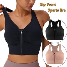 Women Zip Front Sports Bra