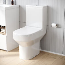 Nes Home Modern Comfort Height Close Coupled Toilet & Cistern & Soft Close Seat