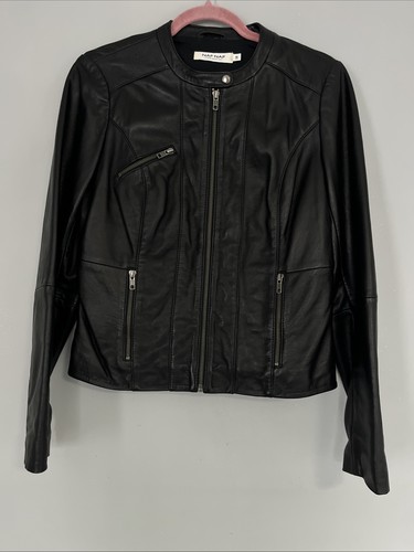 Naf black leather jacket - black,