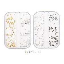 2 Boxes Punk Style Nail Art Accessories Jewels Glue on Spike Cone Studs Beads