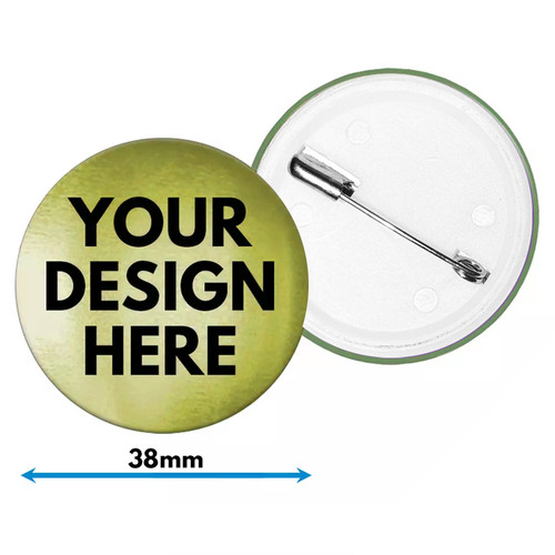 38mm metallic custom badges - metallic,