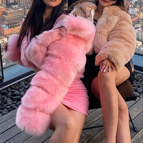 Lady furry faux fur - furry,