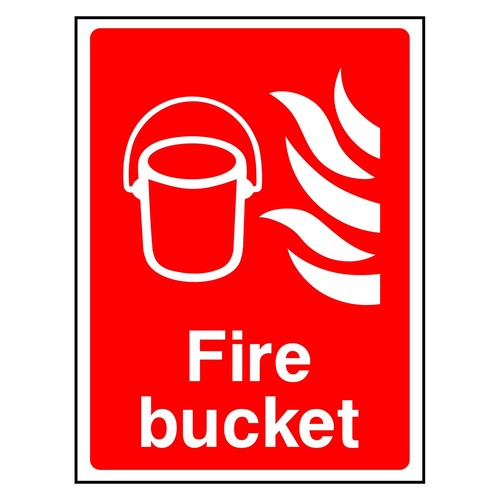 Fire bucket sign sticker - fire,
