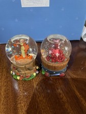 Two Vintage Mini Snow Globes