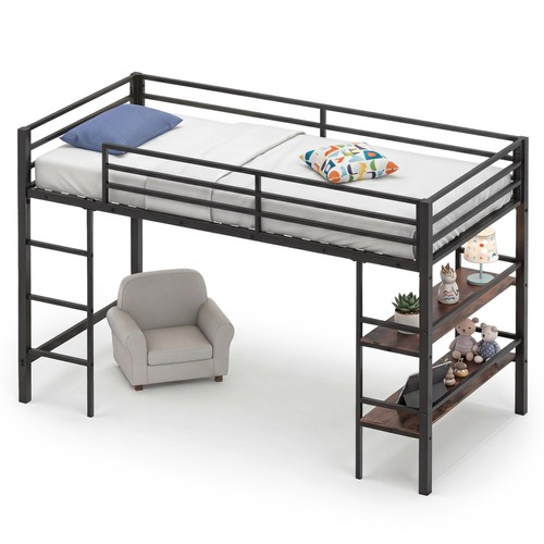 Single size metal loft bed - single,
