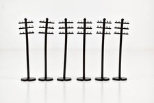 J & LR LTD SET OF 6 TELEGRAPH POLES TRAIN SCENERY MADE IN ENGLAND PLASTIC