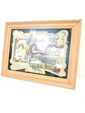 Coca Cola Glass Mirror in Black Plastic Frame Pub Home Bar Man Cave