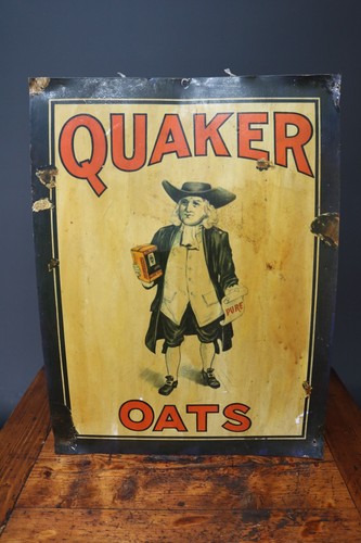 Quaker oats metal advertising - quaker,