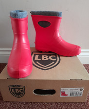 Worn Once! LBC Ultralight Wellington Garden Ankle BOOTS - RED Size UK 7.5, EU 41