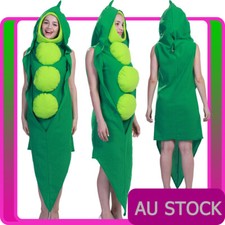 Adult Peas Be With You Green Pea In a Pod Costume Vegetable Food Novelty Mascot