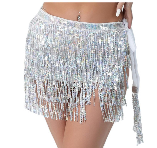 Silver sequins tassels hip - silver,