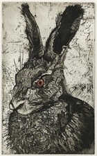 Julia Manning RE - Pencil Signed Etching - Doe Hare