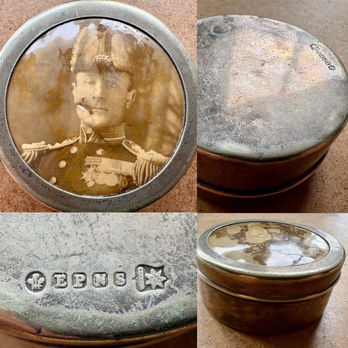 Rare wwi silver plated snuff - plated,