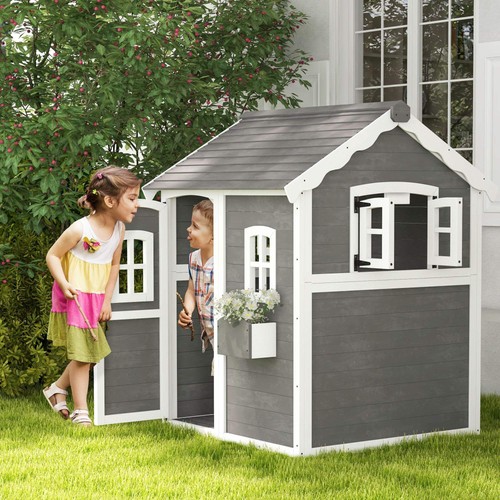 Outsunny wooden wendy house - wendy,