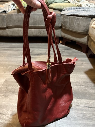 Vera pelle red leather - red, handbag