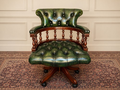 Vintage green leather - green,