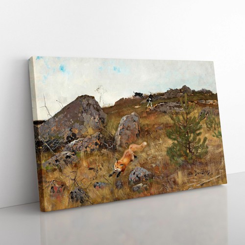 Fox hunting dogs canvas - fox, by