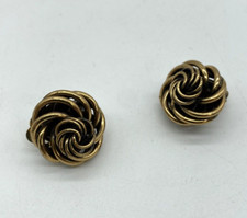Vintage Earrings By ERMANI BULATTI 1950's Bronze Over Brass - Clip On        K12