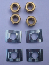 Aarrow Stove Glass Clips Set of 4 Metal Clips and Brass Nuts 