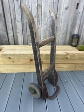 ? Vintage Wooden Railway Platform Trolley – Cast Iron Wheels – Industrial Decor