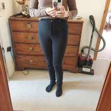 Requisite Black Rib Stretch Jodhpurs Ladies UK Size 12