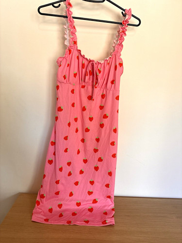 Shien pink strawberry print - pink,