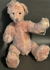 Russ Berrie plush mohair bear " Zoe" #100421, multicolor, NEW 13 in. vintage