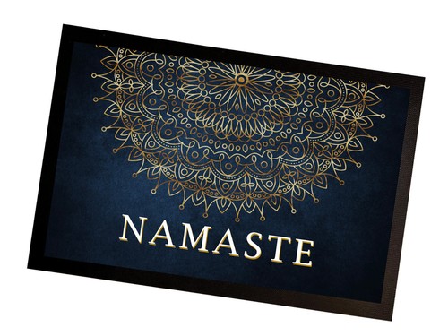 Namaste blue grunge gold