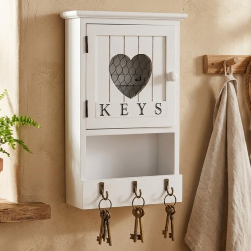 White wooden key - white, 9