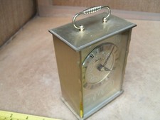 NICE LOOKING WORKING VINTAGE IVIA  BRASS CARRIAGE CLOCK BATTERY
