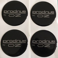 ALLOY WHEEL PFF7 GT1 PRODRIVE OZ DOMED CENTRE CAP STICKERS X4 BLACK SILVER 55mm