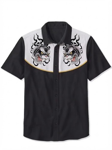Retro tattoo tiger hawaiian - tattoo,