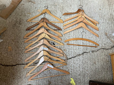 Vintage Style Wooden Coat Clothes Hangers x 16 as per photos