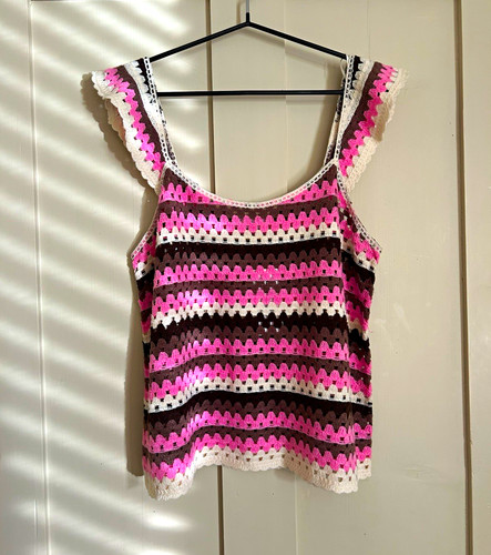 Papaya crochet tank top - papaya, pink