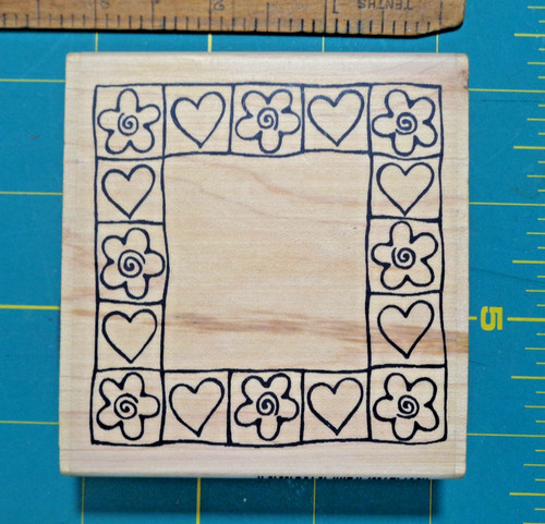 Flower heart border rubber - flower/heart,