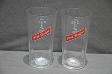 2x Red Stripe Jamaica Lager Beer One Pint 20oz Nucleated Embossed Glass New M11