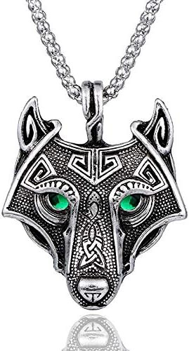 Norse wolf head pendant - wolf,