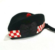 Glengarry Hat Scottish Wool Piper Bonnet Triple Diced Highland Scots Cap