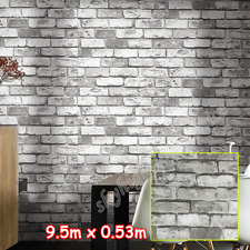 3D Brick Effect Wallpaper Realistic Slate Stone Grey.Vintage.Wall Textured Decor