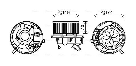 Ava interior blower 264w - 264w, 12v