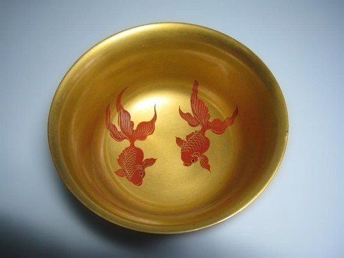 Goldfish wooden bowl cup - wooden,