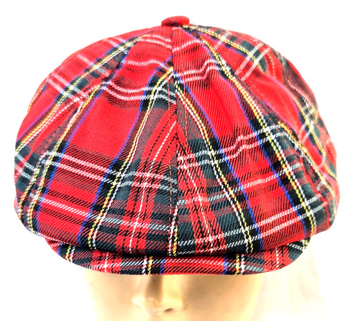 Newsboy cap red tartan - newsboy,