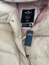 Hollister Long Padding Cream Color Jacket Size XXL NWT