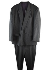 Vintage Grey Worsted Wool Suit size 42S Mens Smart Striped Casual Outdoors